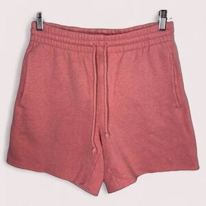 TNA Cozy Fleece Mid Thigh Pink Peach Shorts